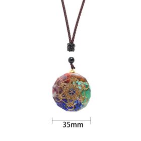 1PC Natural colorful gem seven chakras ornaments Augen Energy Pendant Drops Glue Into Handmade Necklace