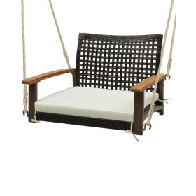 Outdoor & Indoor Single Person Swing Chair with Armrests Cushion (type: Style A, Color: As pic show)